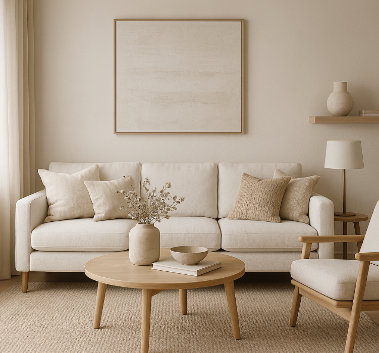 Neutral Tones in Living Room