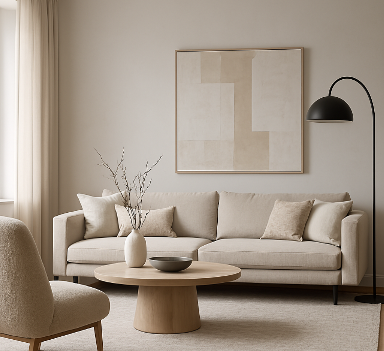 Premium AI Image | Modern Living Room With Neutral Tones